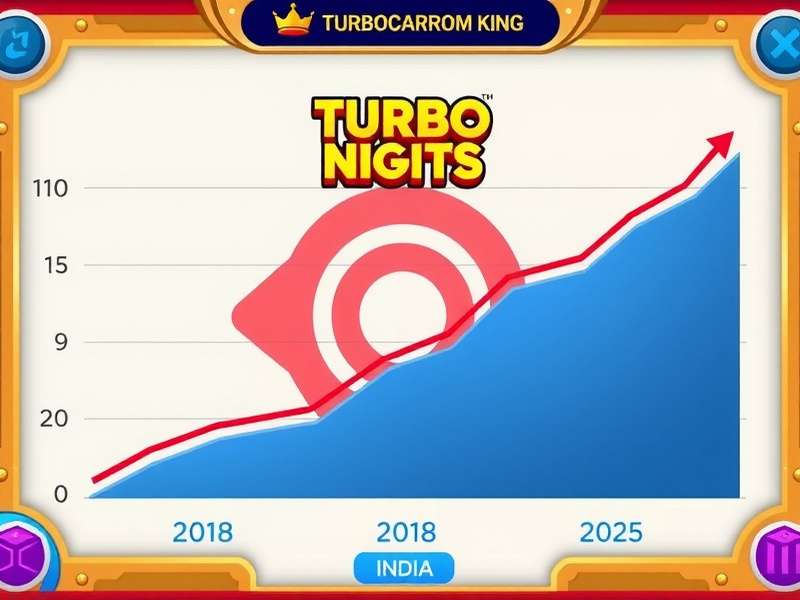 Turbo Carrom King - Growth Statistics Turbo Carrom King download growth graph showing steady increase from 2018 to 2025 in India